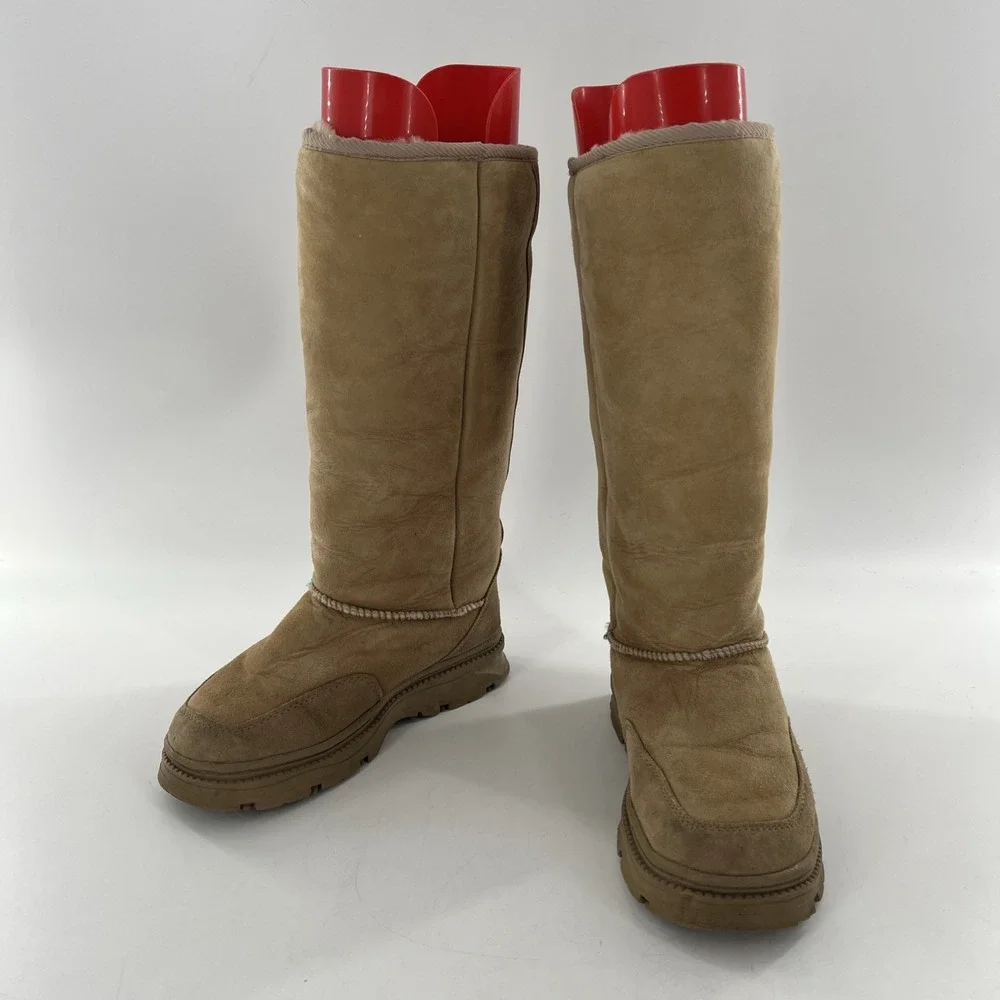 Shearling Suede‎ Tall Womens Boots Cabelas Warm Tan Genuine Sheepskin sherpa 6 M